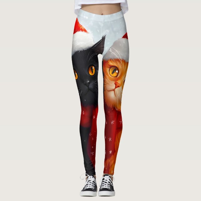 Leggings Meowy Christmas Winter Love (Devant)