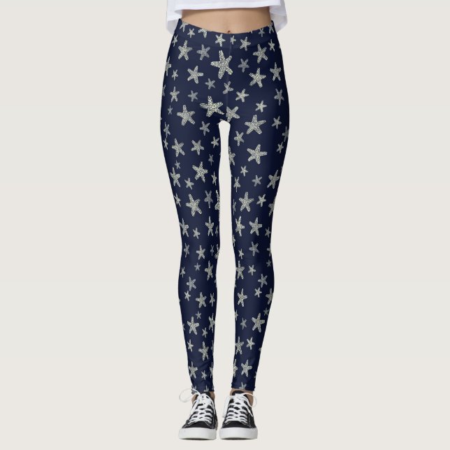 Leggings Mer de motif d'étoiles de mer (Devant)
