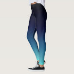 Leggings Mer Noire à Profondeur Aqua Blue Ombre Fade<br><div class="desc">Légendes dégradées</div>