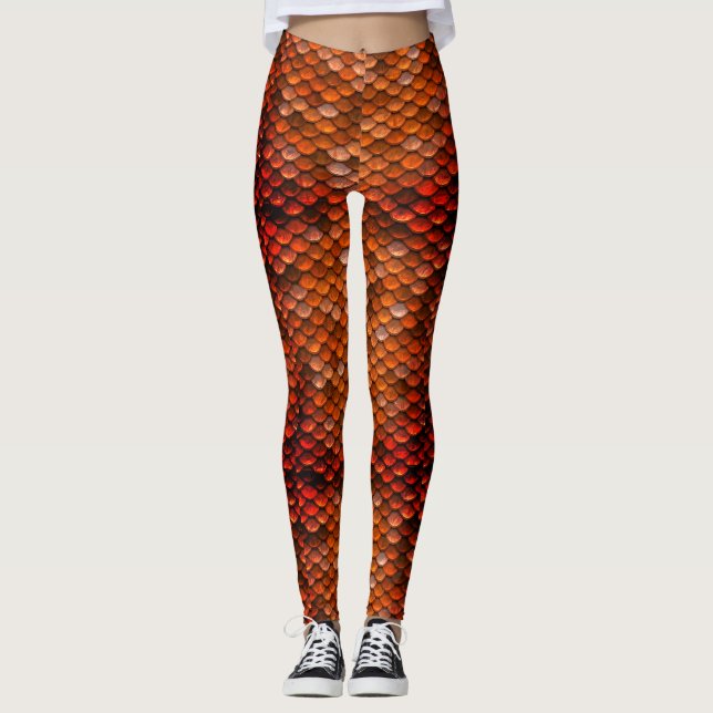 Leggings Mère en bronze des guêtres d'échelle de dragon de (Devant)