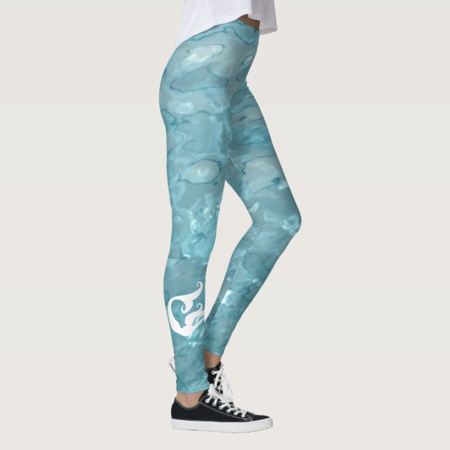 Leggings Mermaid - Aqua Pool Water Photographie Abstraite (Droite)