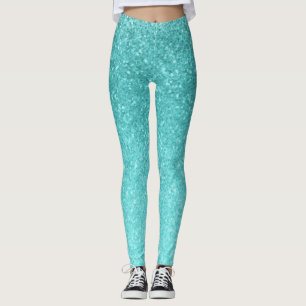 Leggings Mermaid en verre d'eau bleu Parties scintillant ét