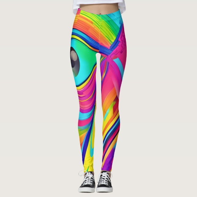 Leggings Merveille d'Art Œil Arc-en-Ciel (Devant)