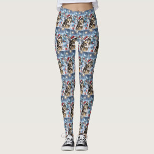 Leggings Merveilleux Noël en Laponie avec un Lapphund finno