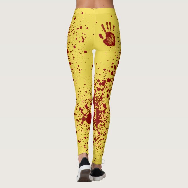 Leggings Mess sanglant sur jaune (Dos)