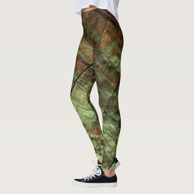 Leggings Métal à Grunge rouillé vert (Gauche)