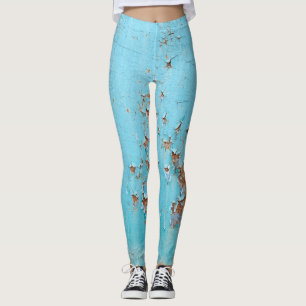 Leggings Métal bleu rouillé : Mur texturé.