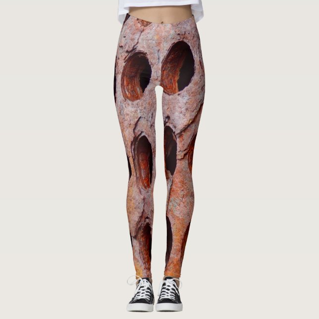 Leggings métalliques perforés rouillés (Devant)