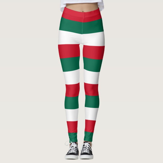 Leggings Mexique Couleurs du drapeau national horizontales  (Devant)