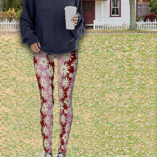 Leggings Mi-automne Vibes d'automne Fleurs de bande Nom per
