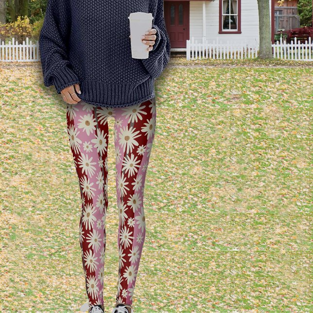 Leggings Mi-automne Vibes d'automne Fleurs de bande Nom per (Créateur téléchargé)