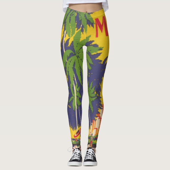 Leggings Miami Floride Vintage années 1930 Déco (Devant)