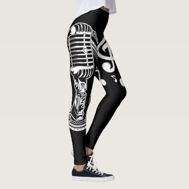 Leggings Microphone et notes de musique (Droite)