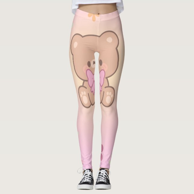 Leggings mignon avec des fleurs (Devant)