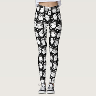Leggings Mignon motif doodle d'animaux Kawaii (3)