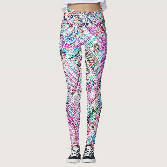 Leggings Mignon motif tribal coloré (Devant)
