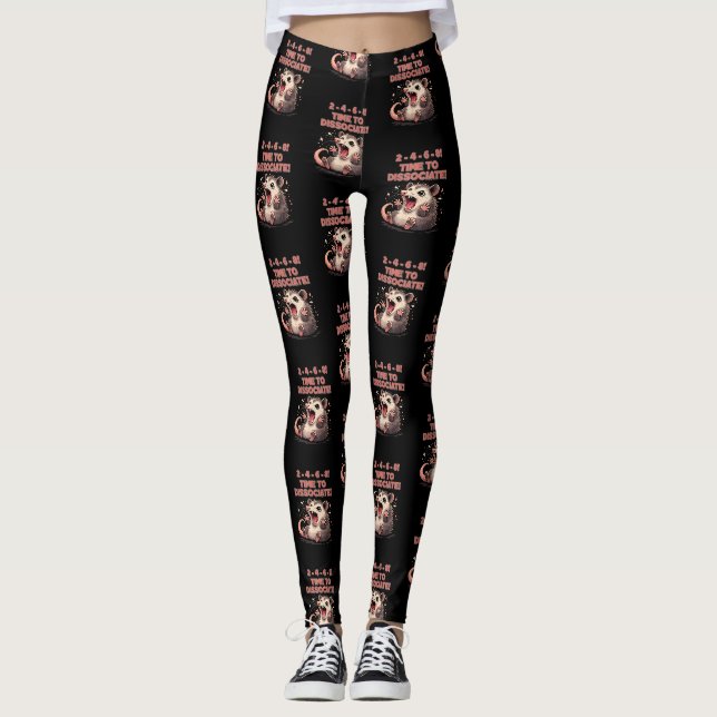 Leggings Mignon Possum Kawaii Il est Temps de Dissocier Des (Devant)