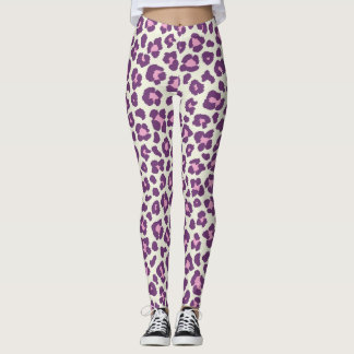 Leggings mignon violet gras et bel animal léopard