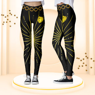 Leggings Mignonne Black & Gold Stried Stylish Femmes Africa