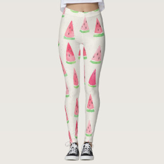 Leggings Mignonne pastèque : motif d'aquarelle transparente