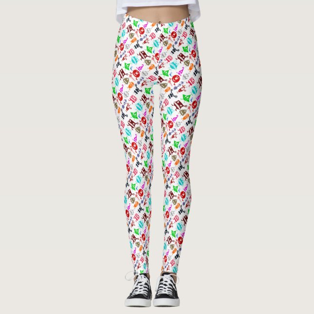 Leggings Mignons monstres colorés et amusants motif High To (Devant)