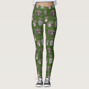 Leggings mignons raccoons poubelle poubelle caissons