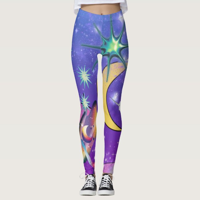 Leggings Mikitiez aquarius galaxie été bière brillante (Devant)