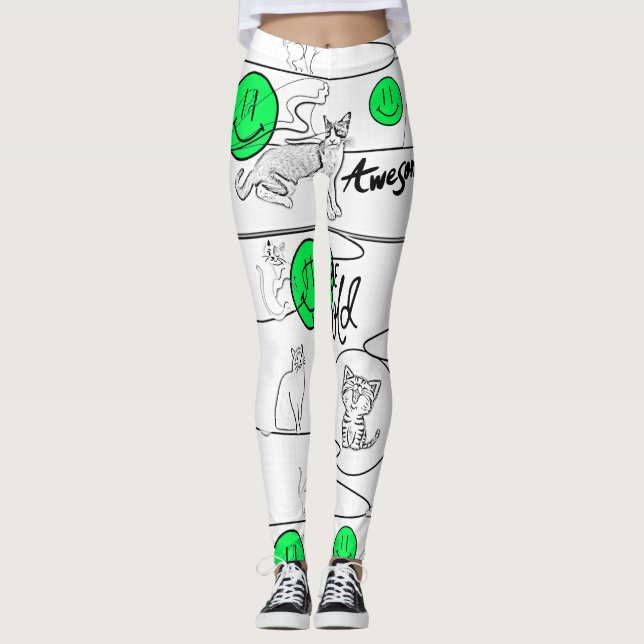 Leggings Mikitiez meow été fêter plage (Devant)