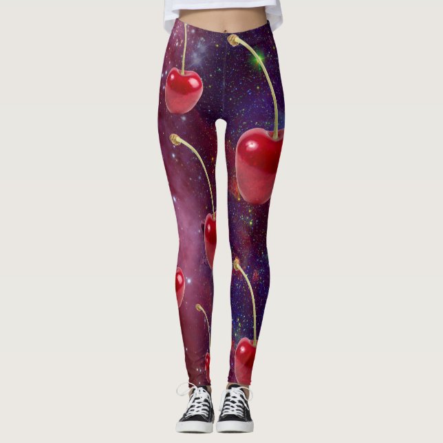 Leggings Mikitiez rouge galaxie rouge (Devant)