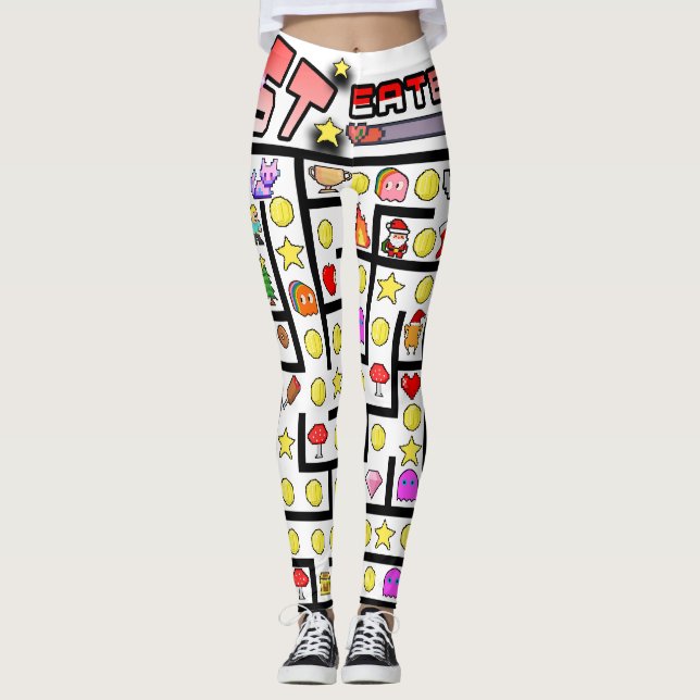 Leggings Mikitiez vidéo gamer pixel classique Noël citation (Devant)