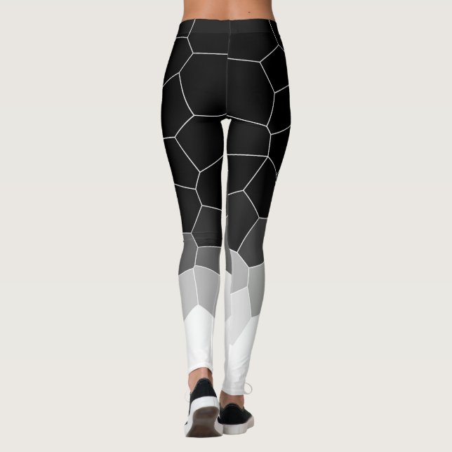 Leggings Minimalisme Abstrait Art Grey Cellules Blanches (Dos)