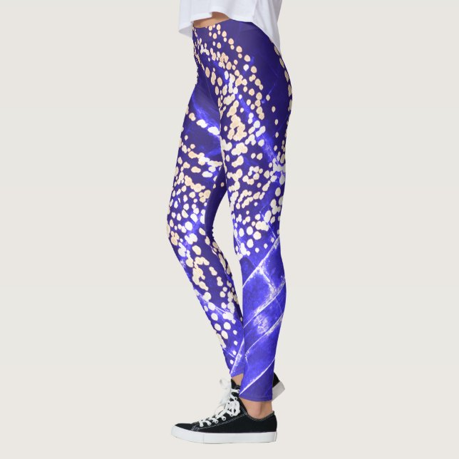 Leggings Minimalisme Abstrait Art Motif gris bleu (Gauche)