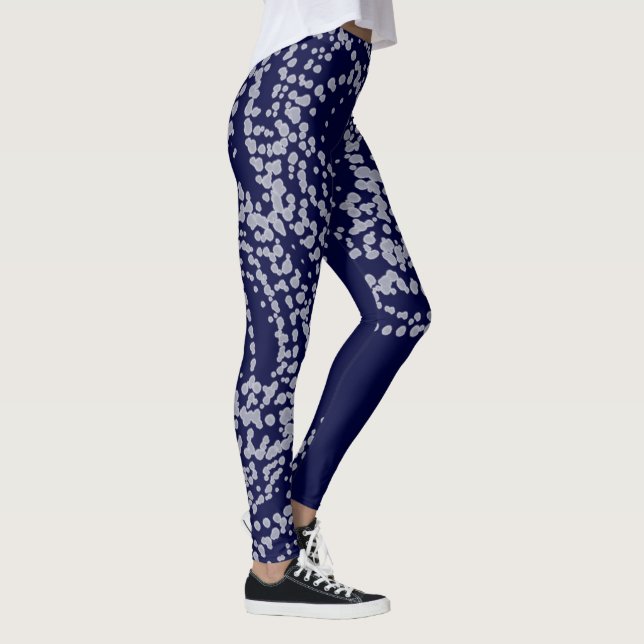 Leggings Minimalisme Abstrait Art Motif gris bleu (Droite)