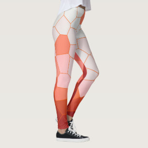 Leggings Minimalisme Art Abstrait Corail Rouge Blanc Cellul