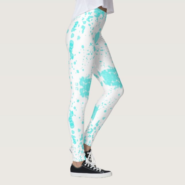 Leggings Minimalisme Art Abstrait Pastel Turquoise (Droite)