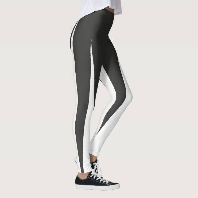 Leggings Minimalisme d'art Abstrait Gris Lignes blanches (Droite)