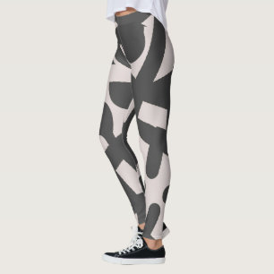 Leggings Minimalisme Motif d'art abstrait Gris pâle