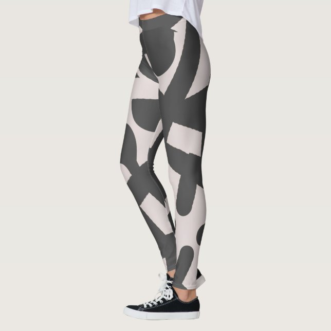 Leggings Minimalisme Motif d'art abstrait Gris pâle (Gauche)
