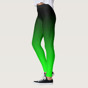 Leggings Minimaliste Moderne Dégradé Noir Lime Vert