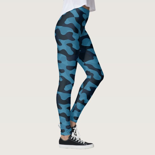 Leggings Minuit, bleu clair, bleu mat, camouflage bleu fonc (Droite)