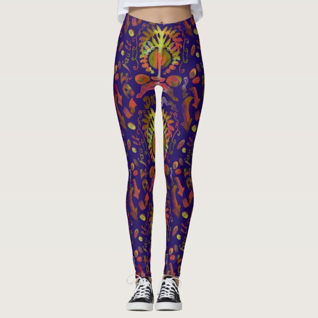 Leggings Miroir psychédélique Symétrie Art Abstrait (Devant)