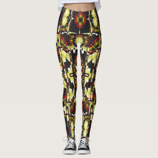 Leggings Miroirs encadrés de fleurs de conception