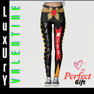 Leggings Miss Valentine Cadeau avec coeur et bow   Amateurs