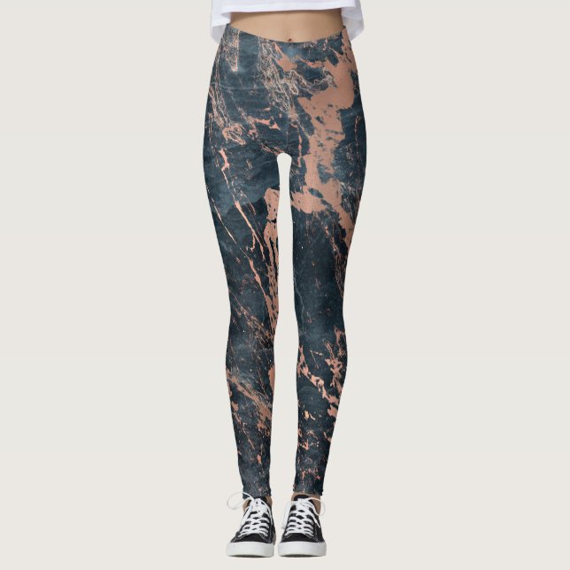 Leggings Misty Rustic Bleu & Rose Or rose Glam Marbre (Devant)