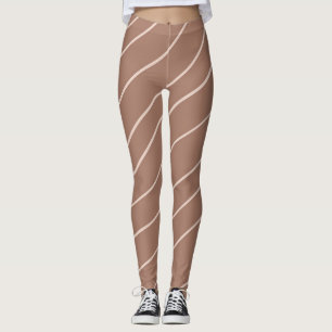 Leggings Mocha Mousse Abstraite Courbe Doodle Dessinée À La
