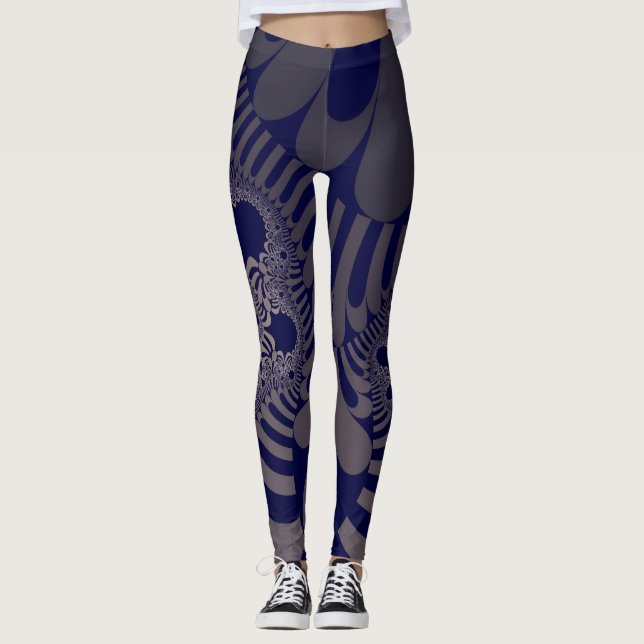 Leggings Mod bleu et argent (Devant)