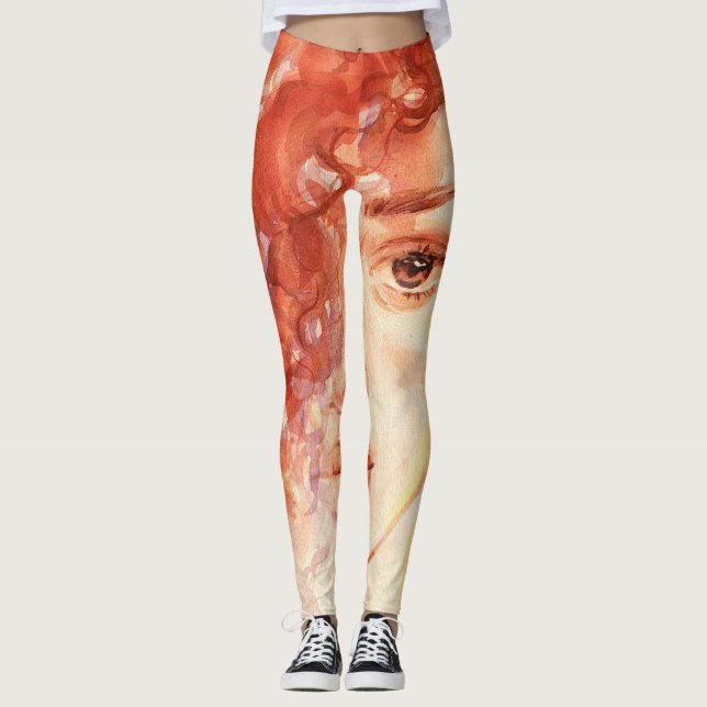 Leggings Mode afro-américaine, aquarelle illustration. (Devant)