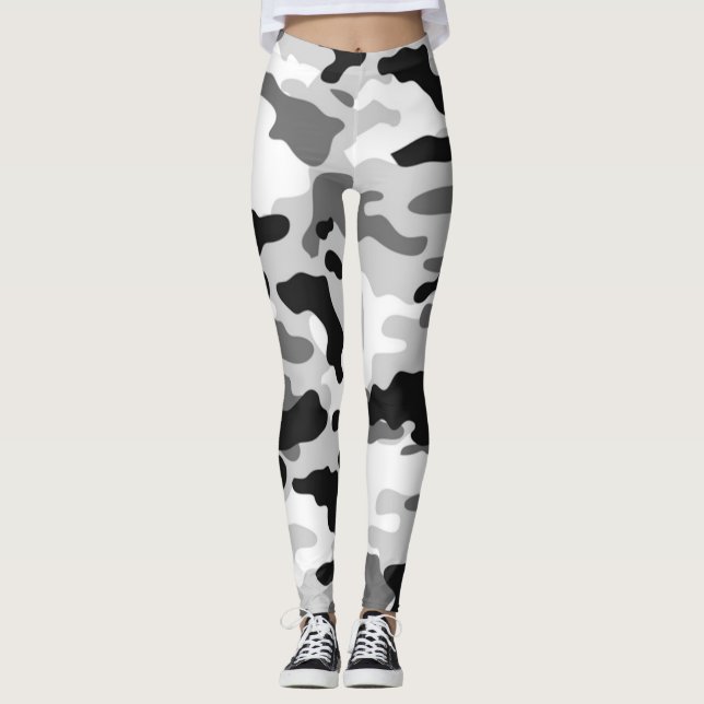 Leggings Mode Black White and Grey Army (Devant)