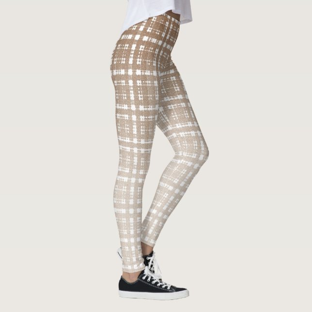 Leggings Mode de très bon goût bronzage de plaid de (Droite)