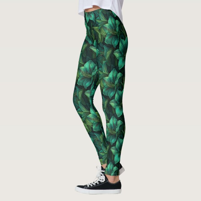Leggings Mode Fitness Vert Amaryllis Cadeaux de Luxe Pour  (Gauche)